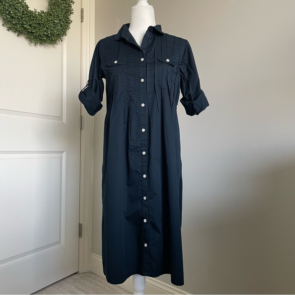 GAP Shirt Dress, Navy, Convertible Sleeves, Blue Dress, Casual Dress, M